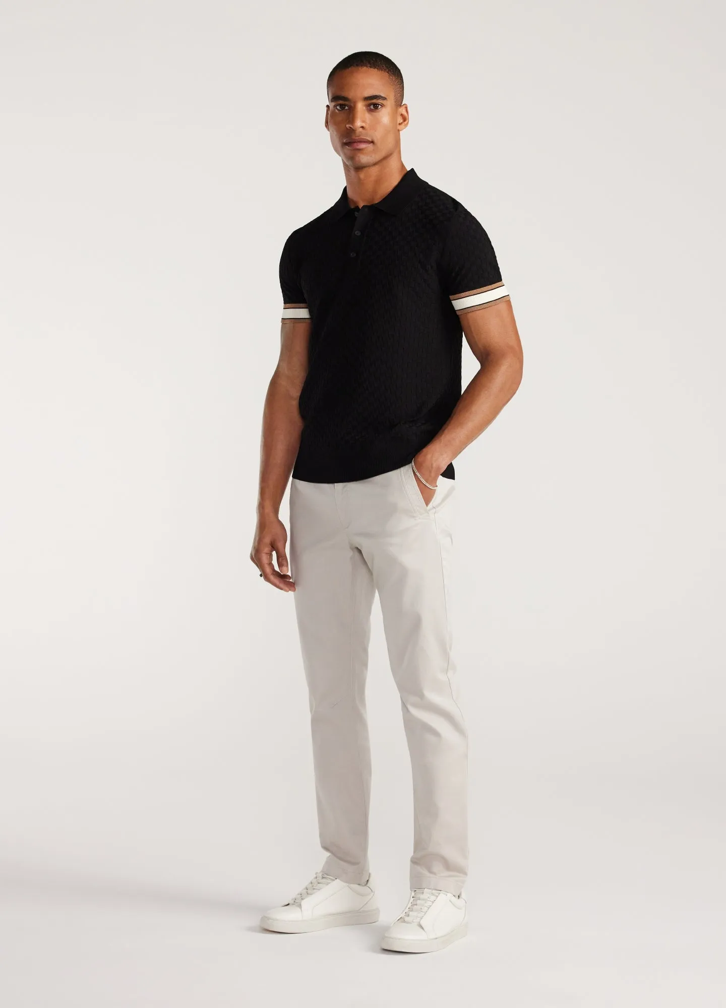 Slim Fit Cotton Stretch Chinos Stone