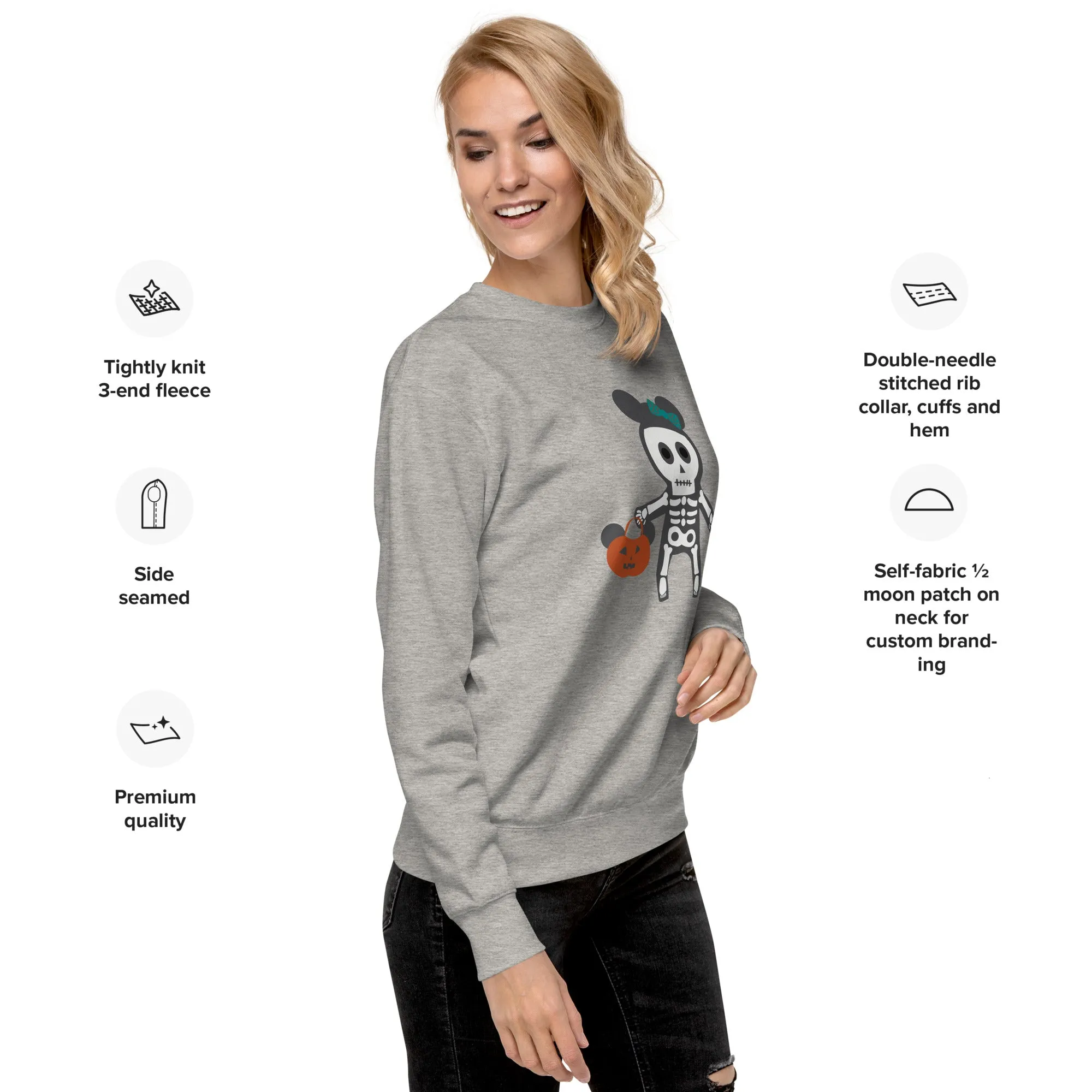 Spooky Silly Skeleton Unisex Premium Sweatshirt