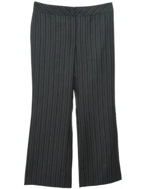 Striped Pattern Dark Grey Trousers - W32 L29