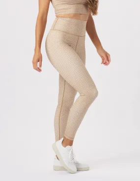 Sultry 7/8 Legging: Almond/Linen Gingham