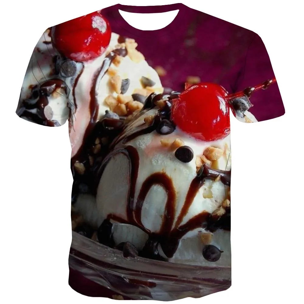 Sweet T shirts Men Gourmet Tshirt Printed Icecream Shirt Print Colourful Tshirts Cool