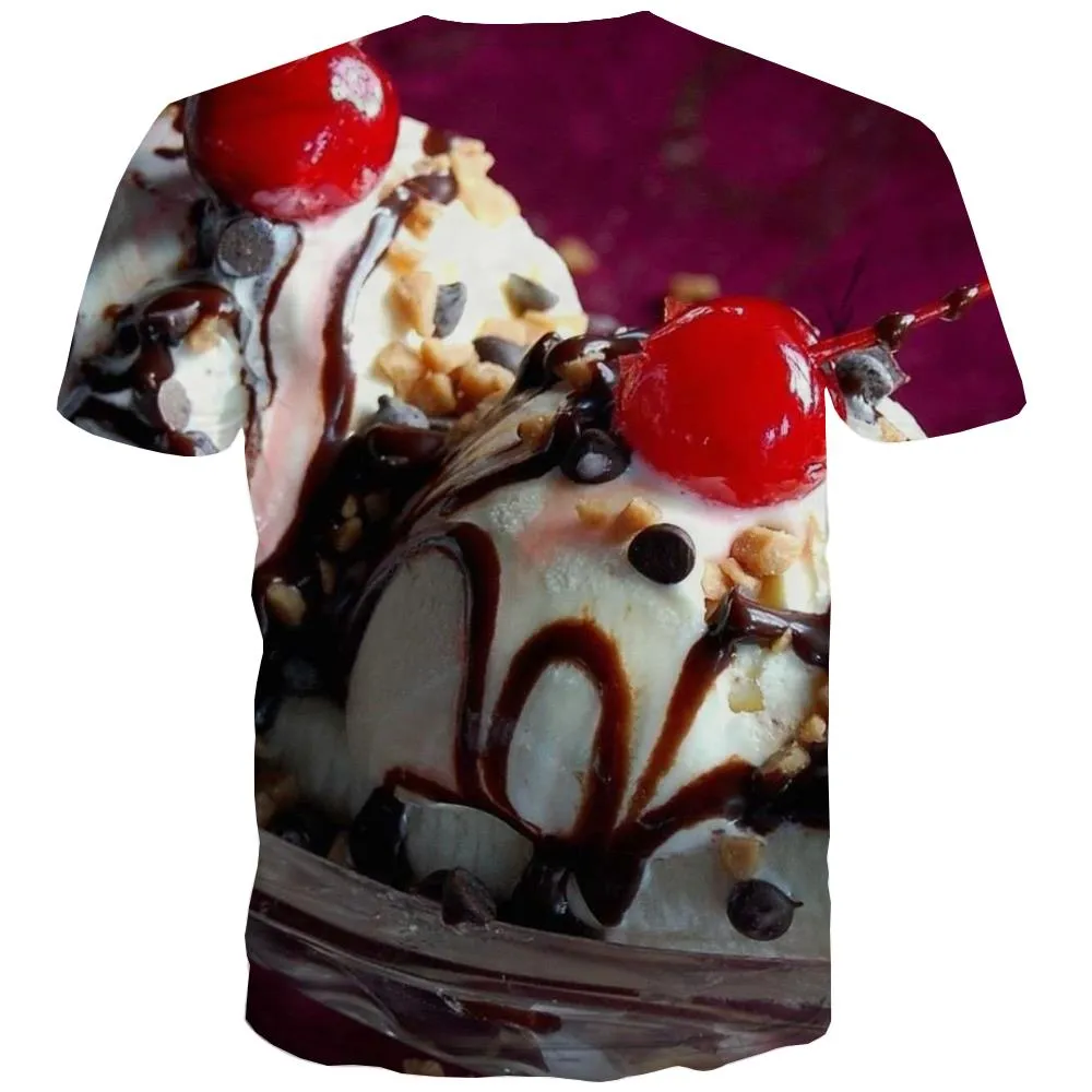 Sweet T shirts Men Gourmet Tshirt Printed Icecream Shirt Print Colourful Tshirts Cool