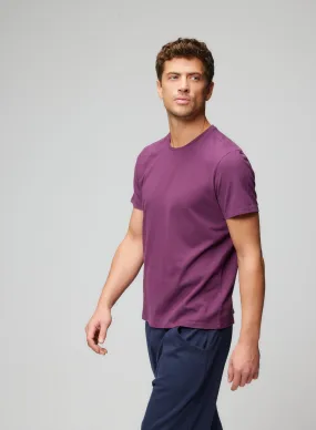 T-shirt Aubergine Col Rond Manches Courtes en Coton organique et Coton recyclé