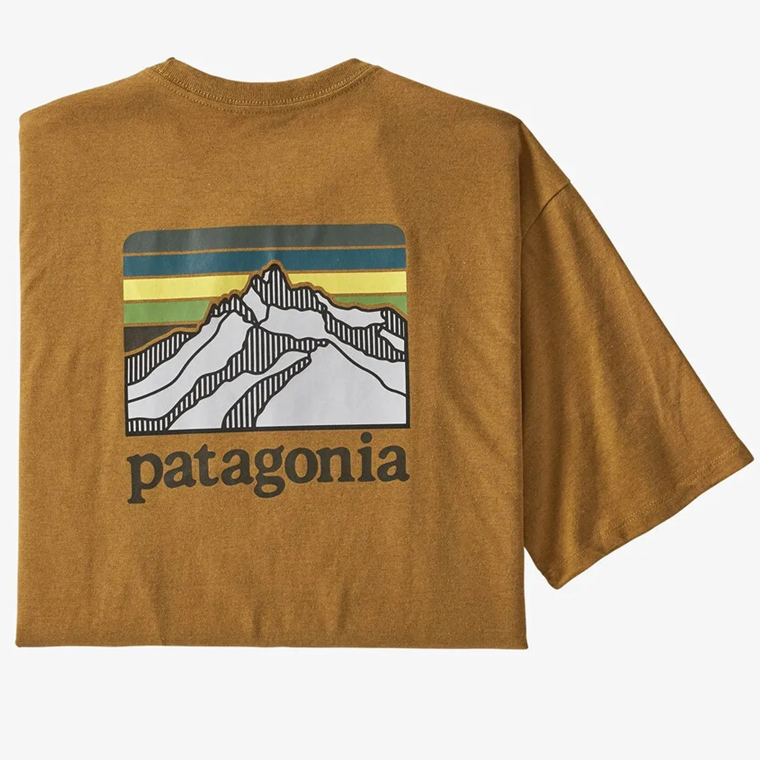 T-Shirt Patagonia Line Logo Ridge Pocket Responsibili - Giallo