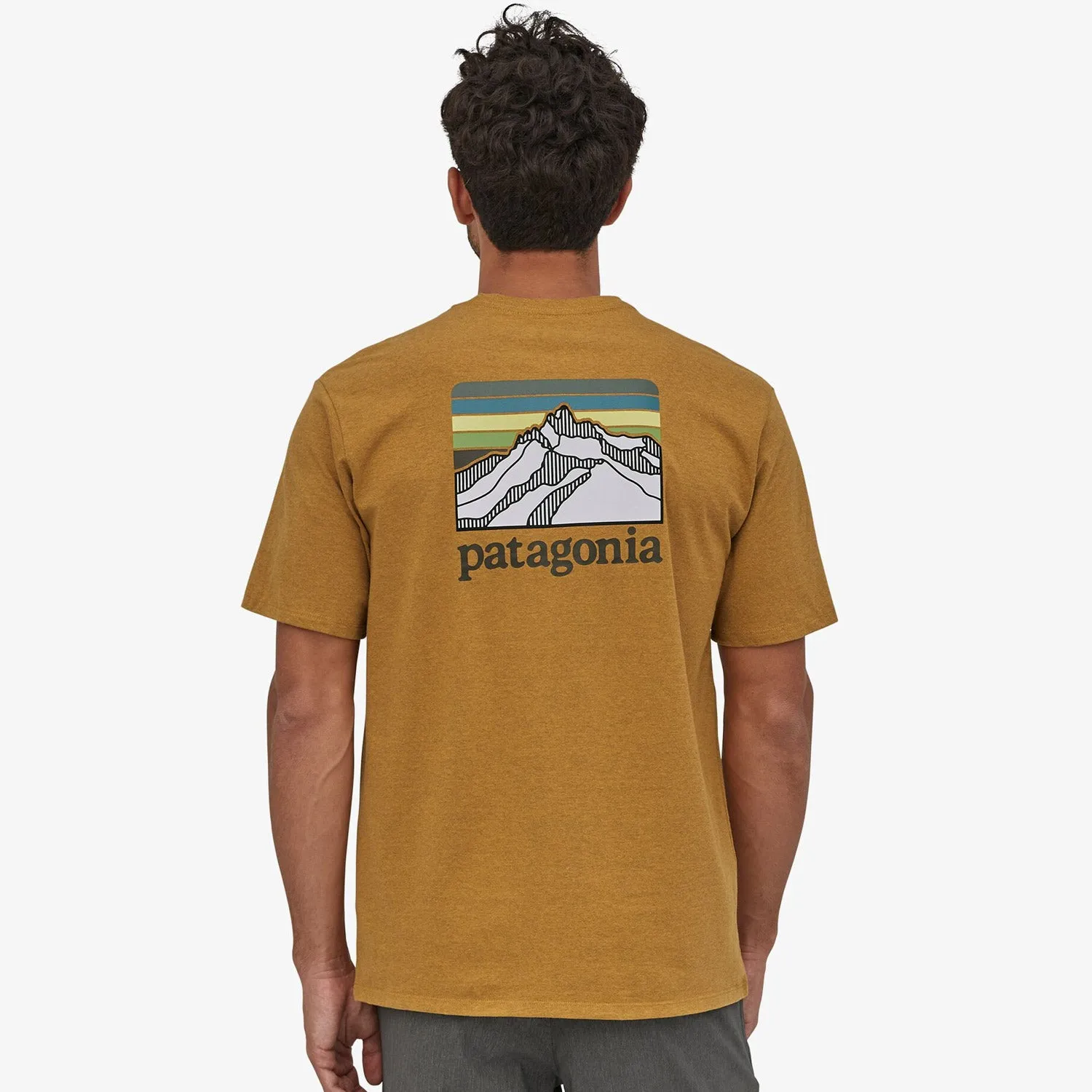 T-Shirt Patagonia Line Logo Ridge Pocket Responsibili - Giallo