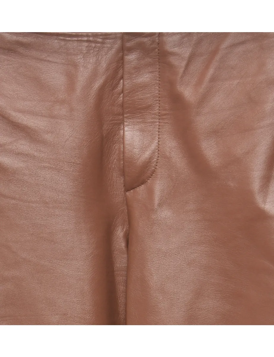 Tapered Leather Trousers - W31 L30