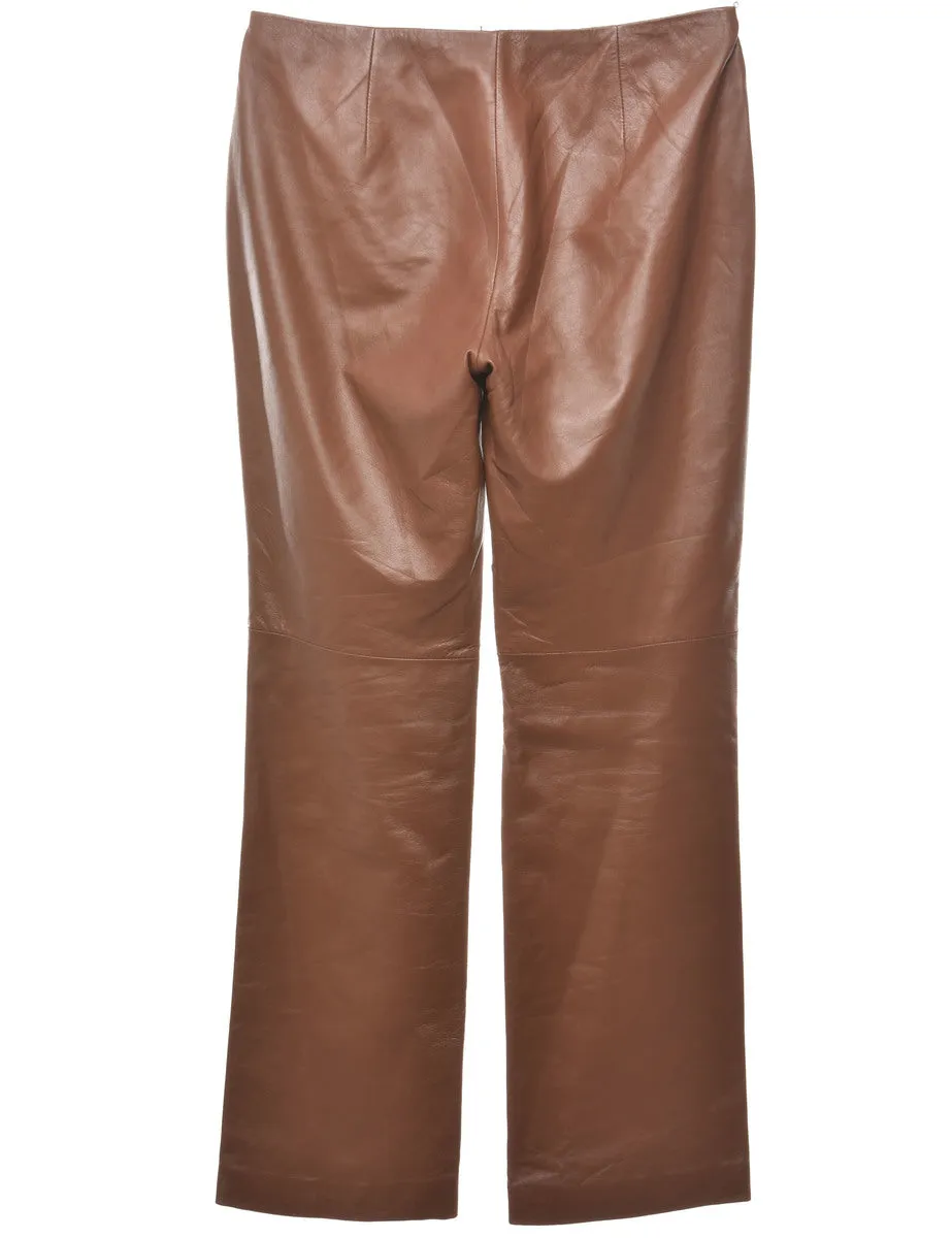 Tapered Leather Trousers - W31 L30