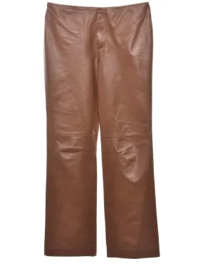 Tapered Leather Trousers - W31 L30