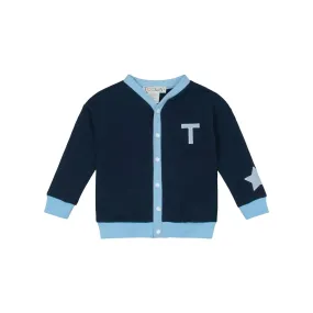 Teela Navy Patch Cardigan Top