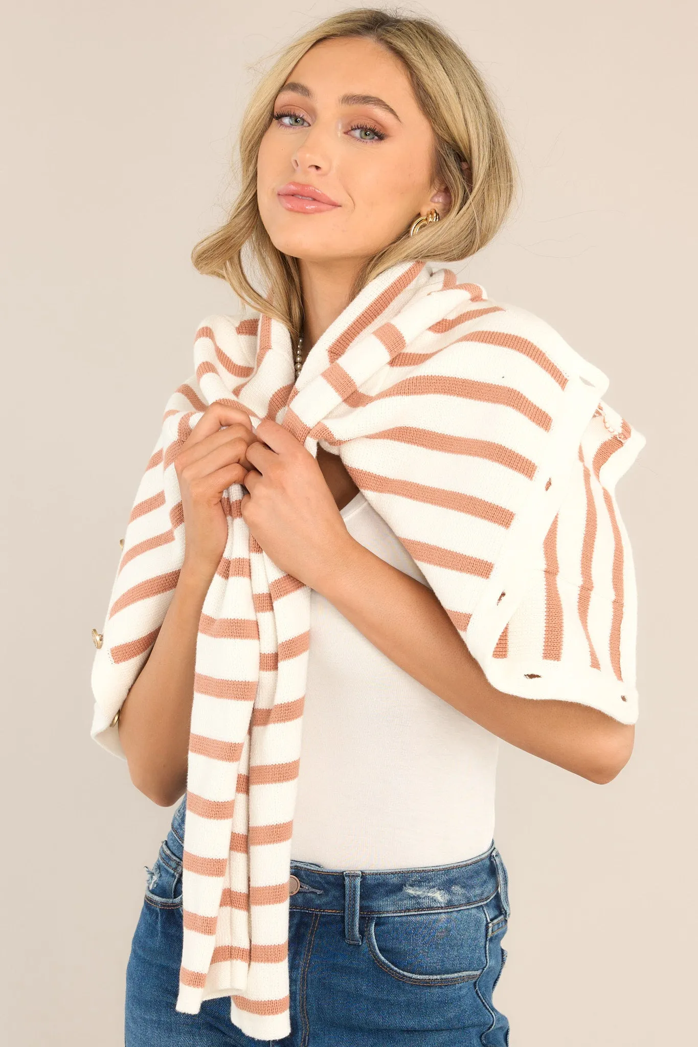 The Time Is Right Papaya Stripe Cardigan