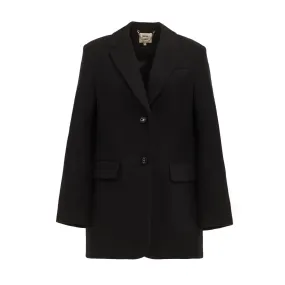 Timeless Longline Blazer With Notched Lapel Black