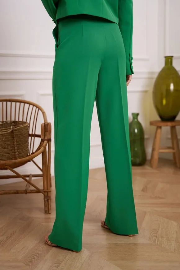 Timeless Straight Cut Plain Pants Green