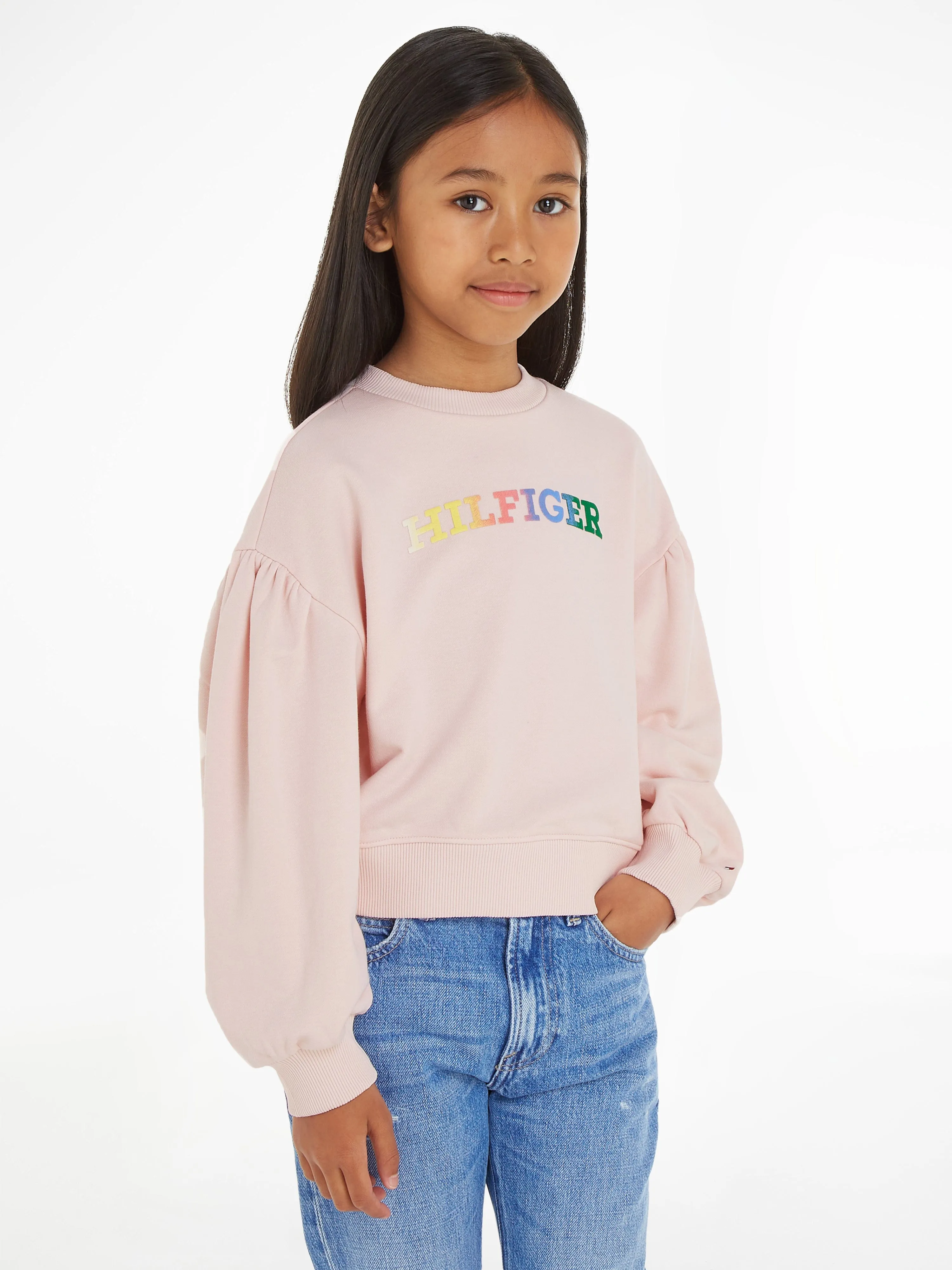 Tommy Hilfiger Girls Monotype Sweatshirt in Pink