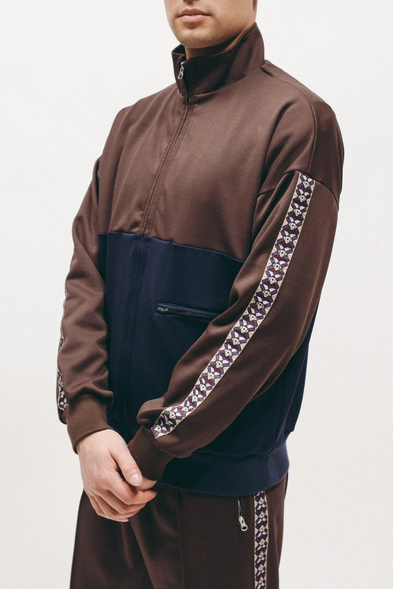 Track Jacket - Brown/Navy