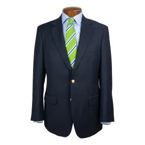 Traditional Andover Fit 100% Wool Basket Weave Navy Blazer