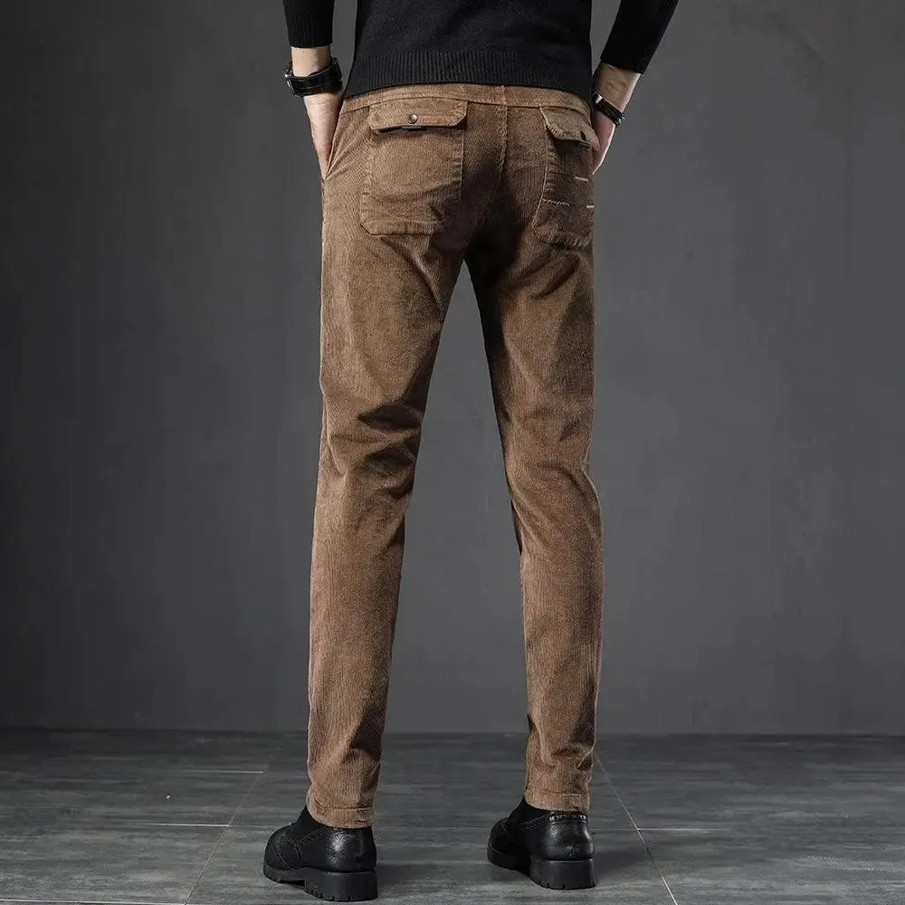 UK Thickened  Corduroy Men Business Trousers