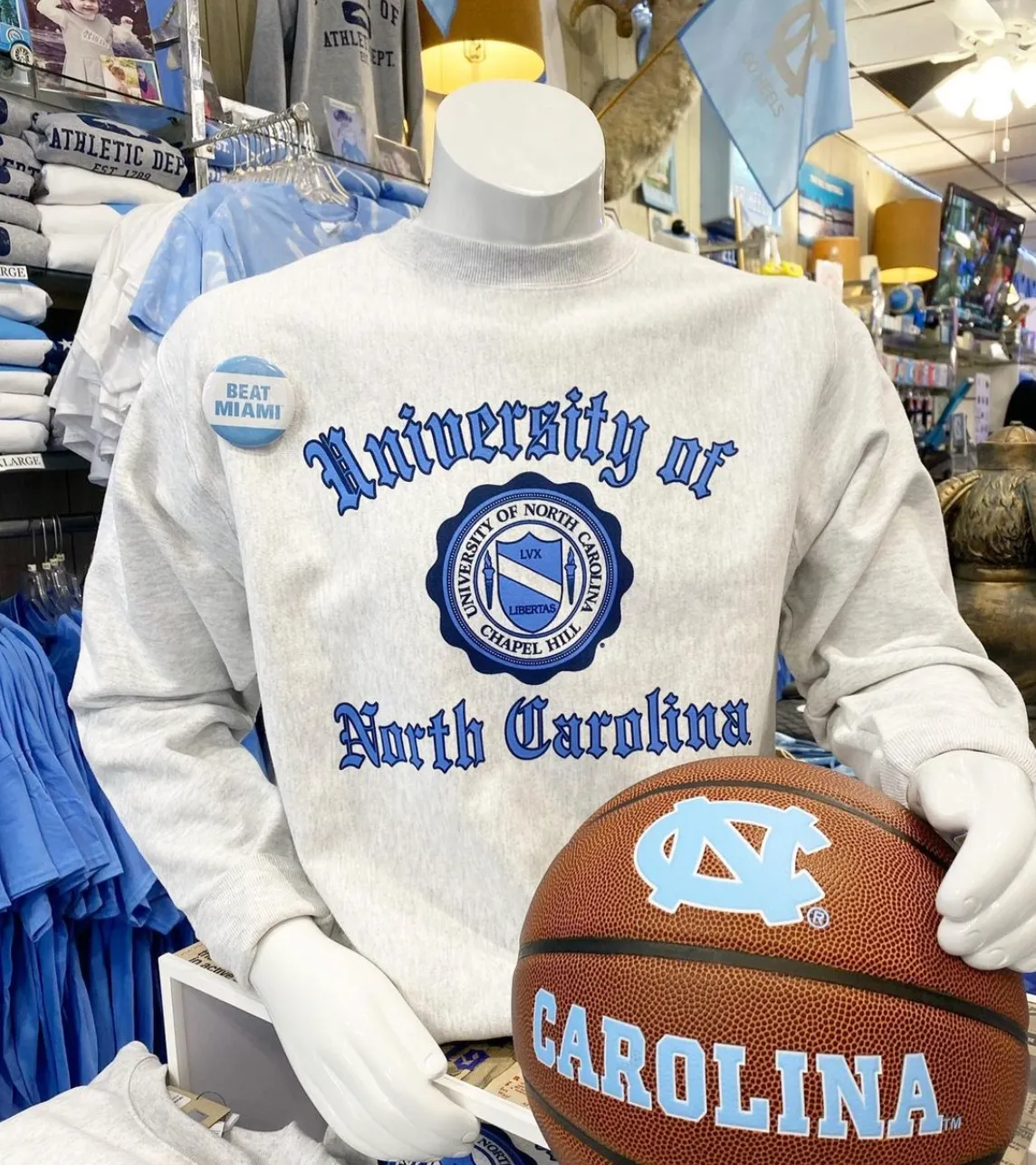 UNC Vintage Crewneck Sweatshirt - Reverse Weave with Seal