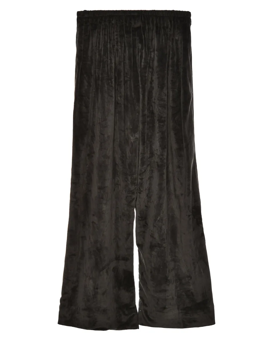 Velvet Fabric Black Trousers - W24 L27