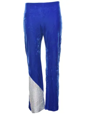 Velvet Fabric Blue Trousers - W26 L28