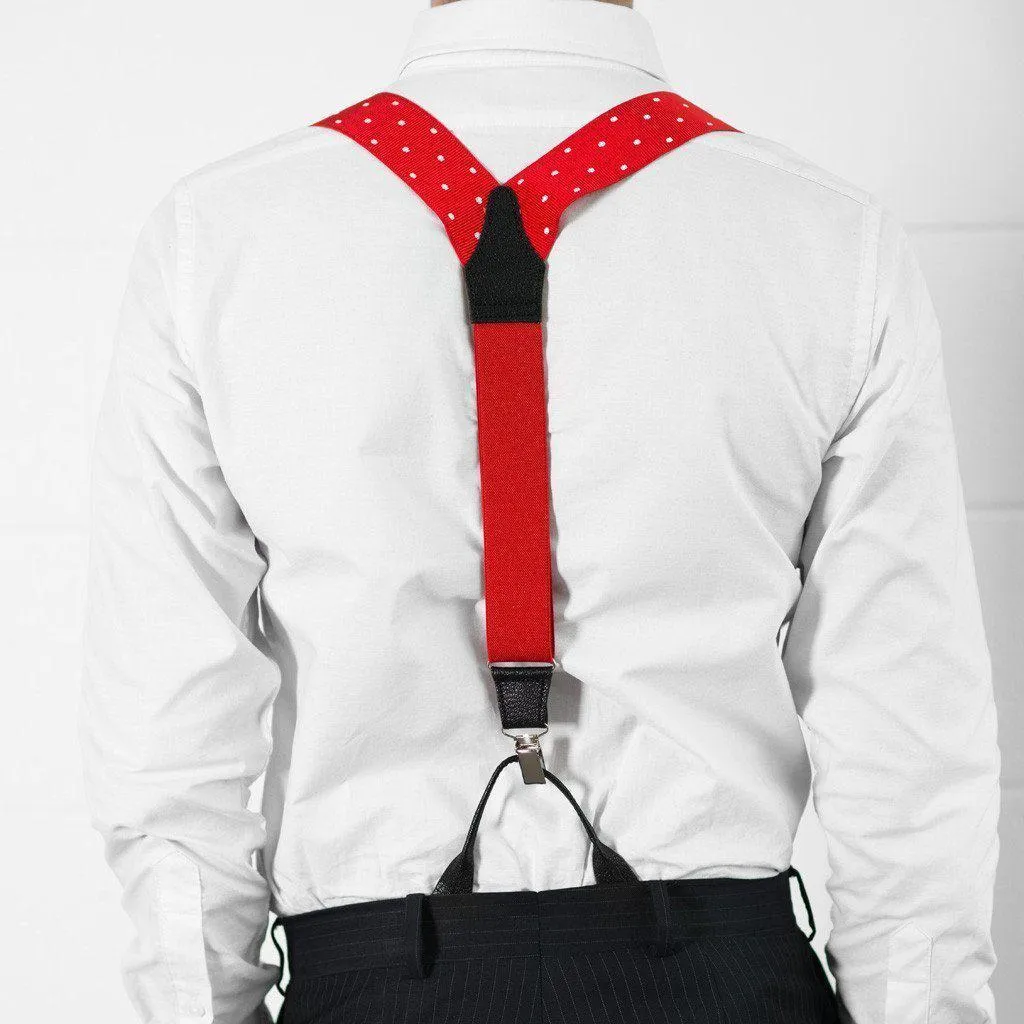 Very Cherry - Spotted Red & White Suspenders