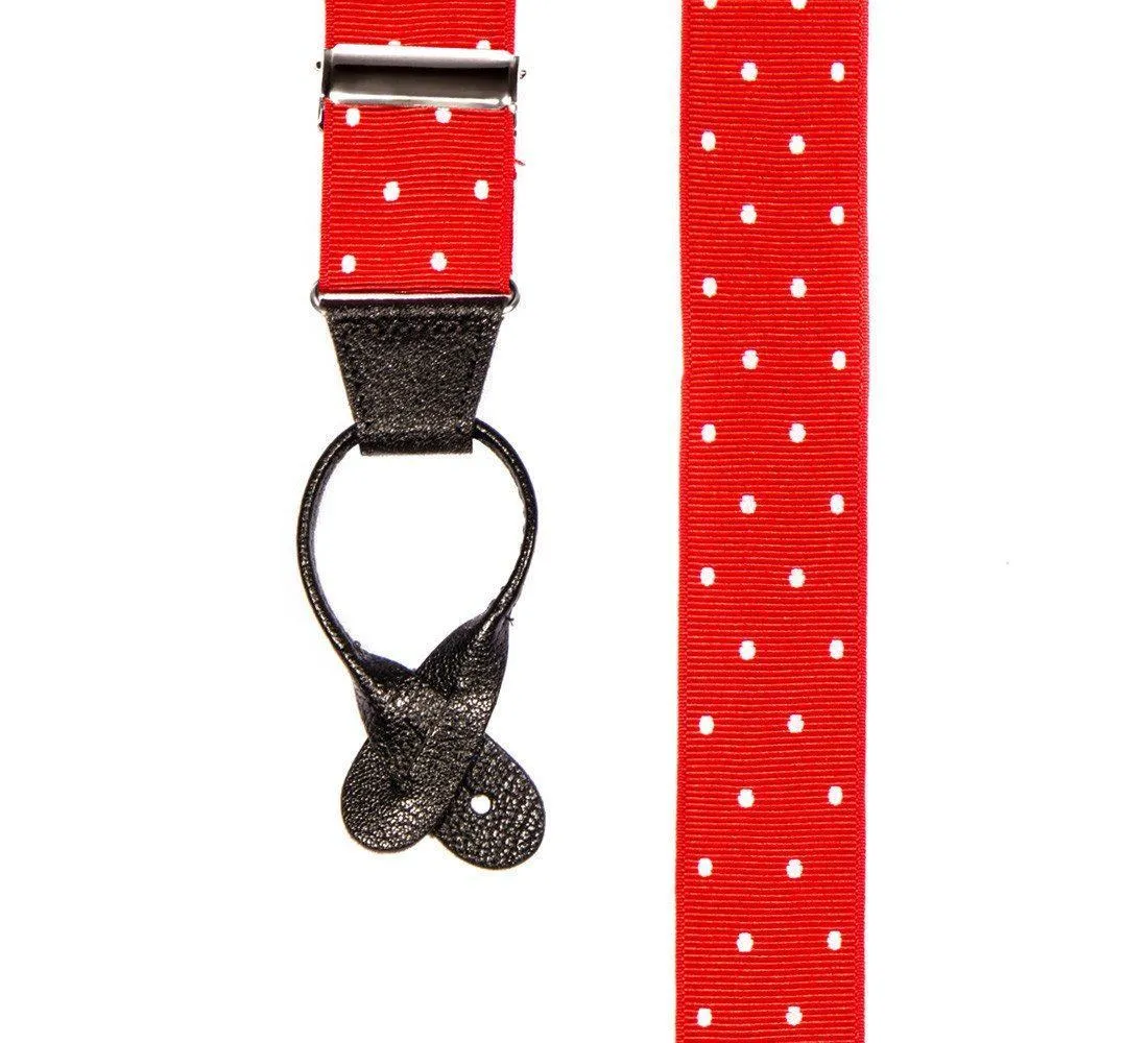 Very Cherry - Spotted Red & White Suspenders