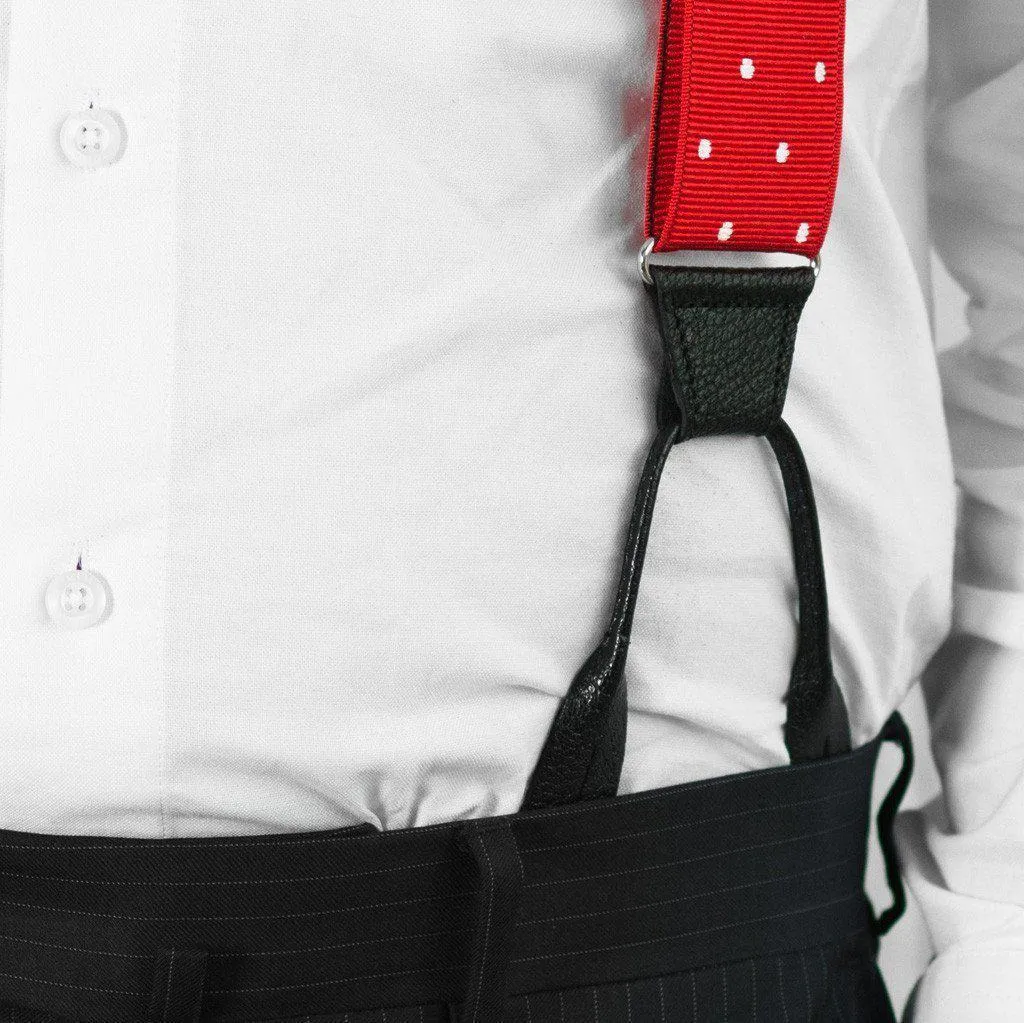 Very Cherry - Spotted Red & White Suspenders