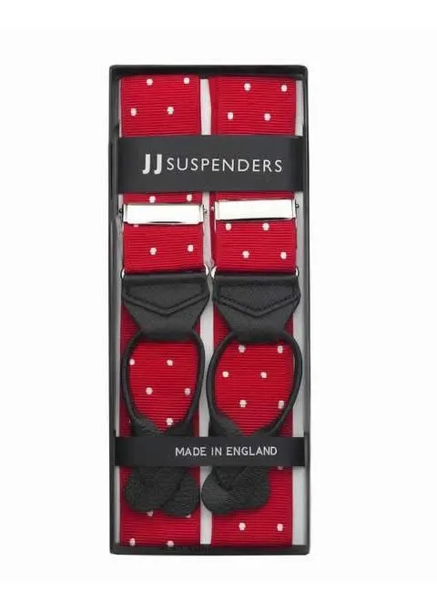 Very Cherry - Spotted Red & White Suspenders