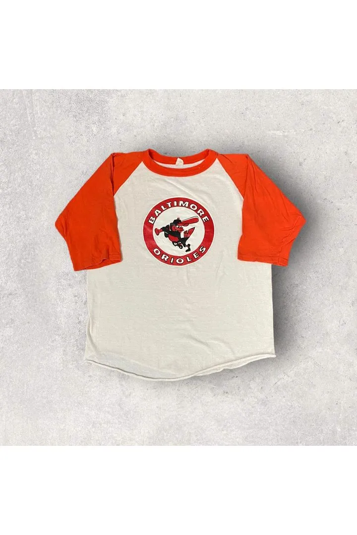 Vintage Baltimore Orioles 3/4 Sleeve Baseball Tee- L