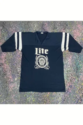 Vintage Deadstock 80s Velva Sheen Miller Lite 3/4 Sleeve Tee- L