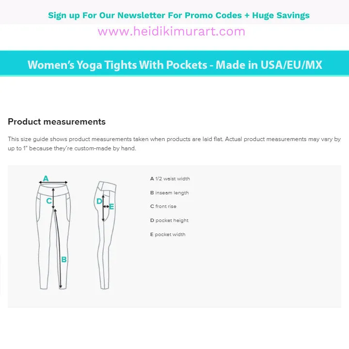 White Women's Tights, Solid Color Best Yoga Pants With 2 Side Deep Long Pockets - Made in USA/EU/MX (US Size: 2XS-6XL)