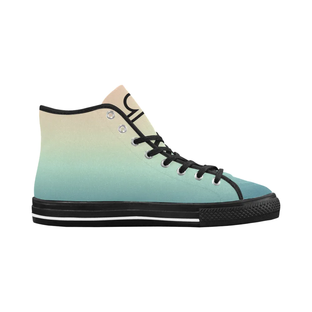 Women's Libra Scale Zodiac Print Canvas High Top Shoes