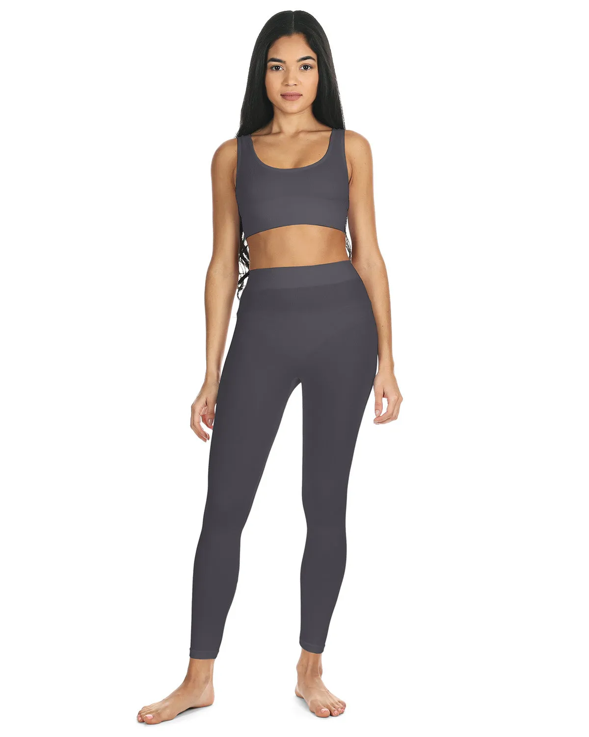 Women's Ribbed Leggings with Wide Waistband