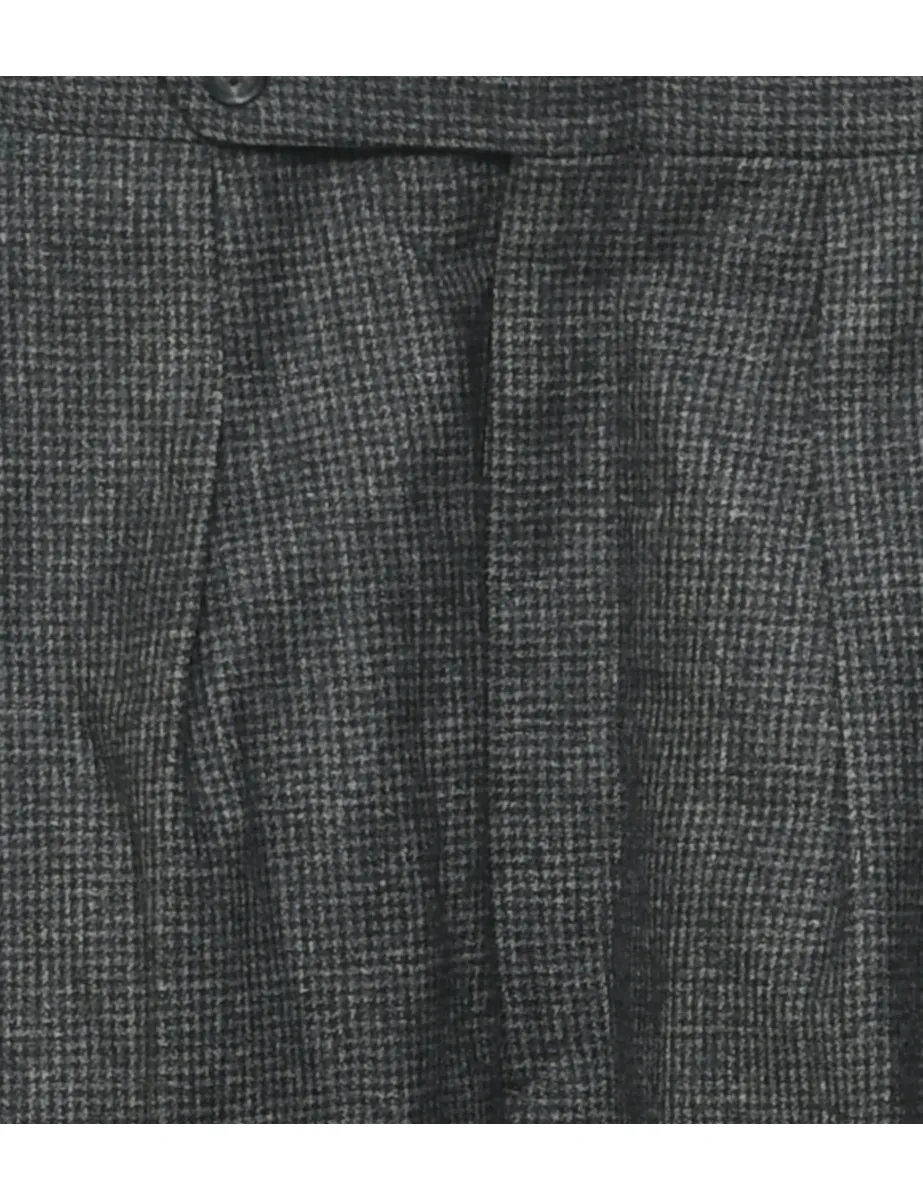 Wool Checked Pattern Trousers - W33 L32