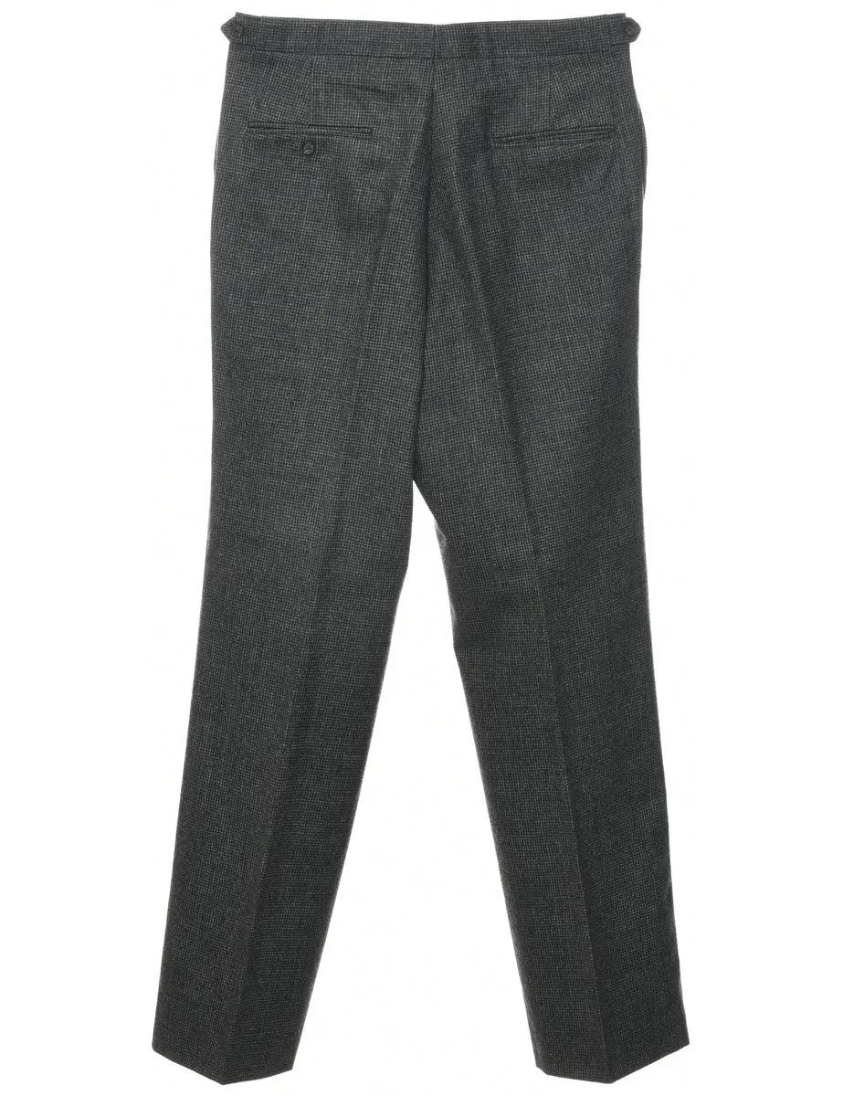 Wool Checked Pattern Trousers - W33 L32