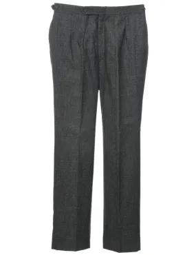 Wool Checked Pattern Trousers - W33 L32