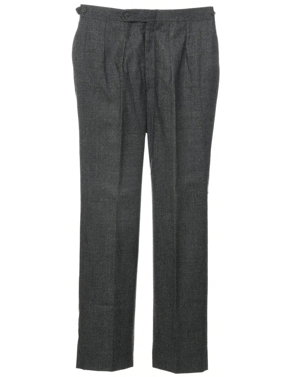 Wool Checked Pattern Trousers - W33 L32