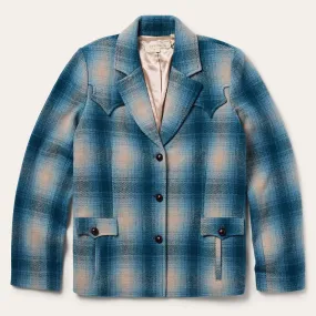 Wool Plaid Western Blazer