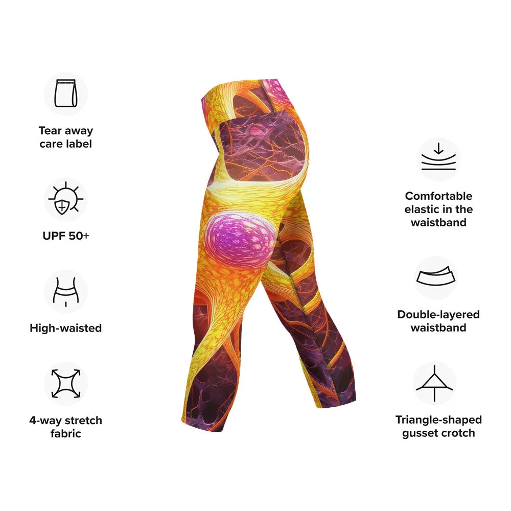 Yoga Capri Leggings Golden Neurons