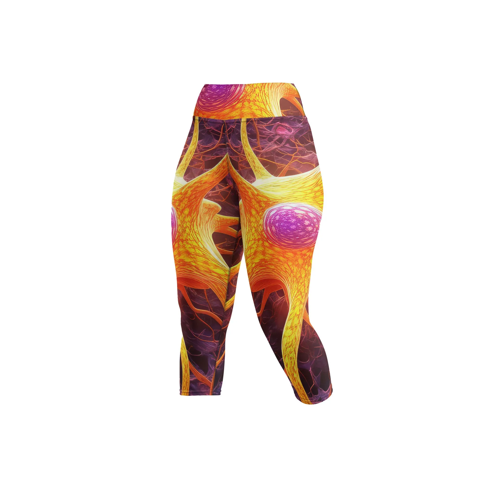 Yoga Capri Leggings Golden Neurons